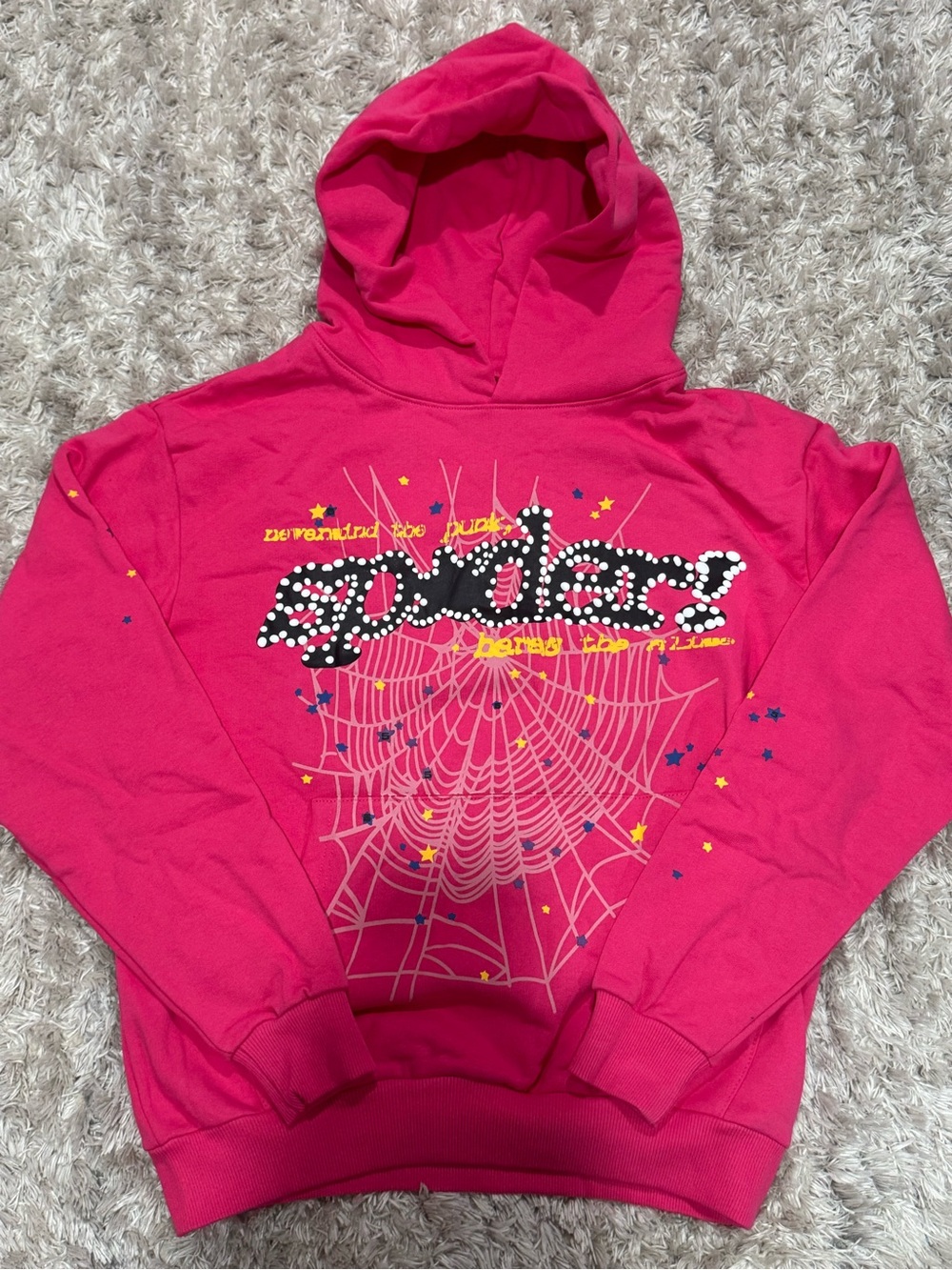 Girls' Hot Pink Spider Graphic Zip-Up Hoodie